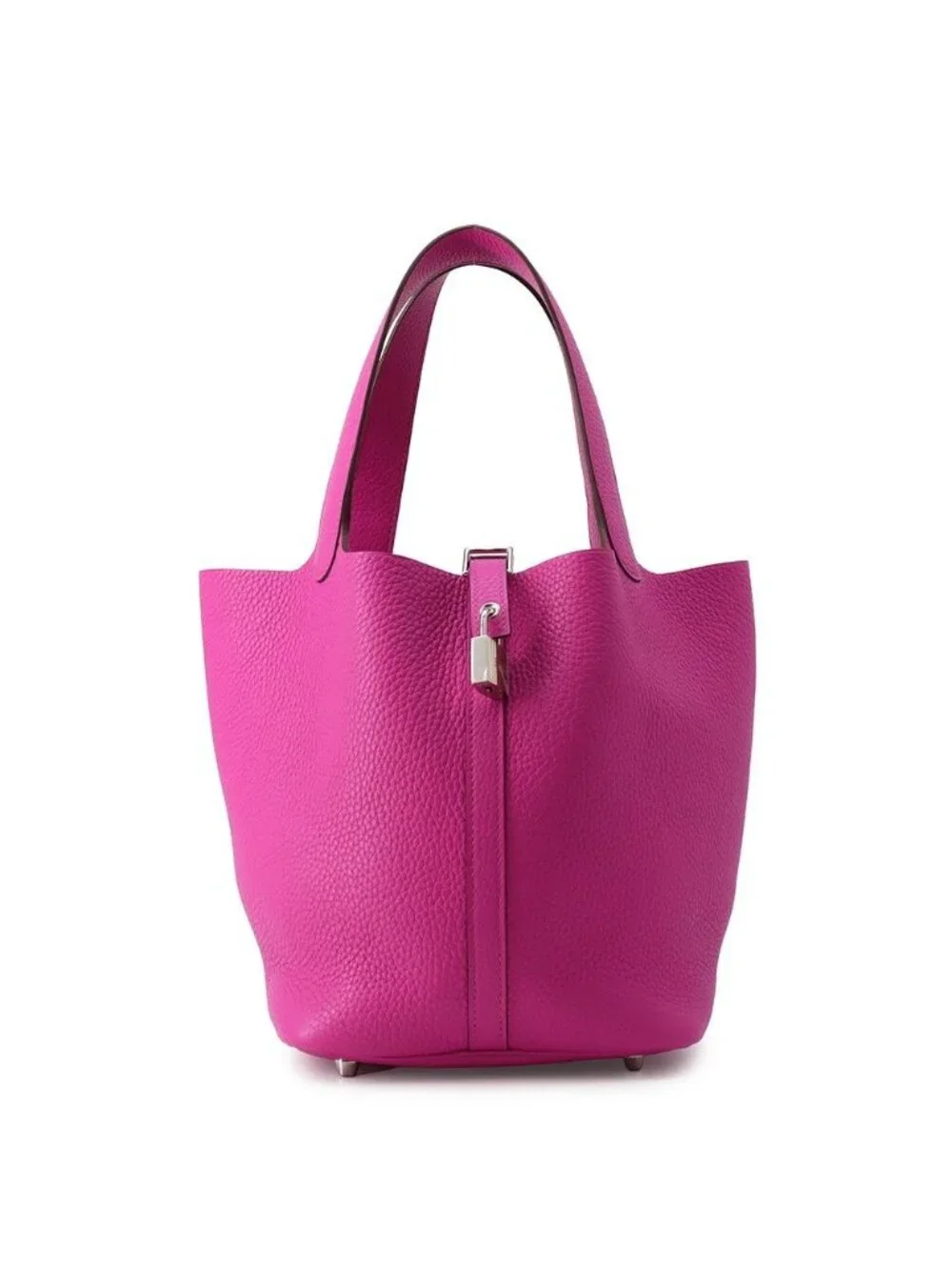 Hermes Handbag Picotin Lock MM Magnolia Silver Taurillon Clemence